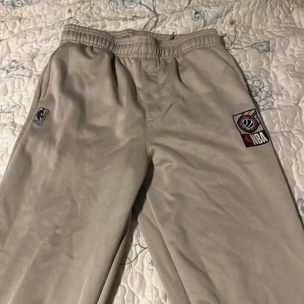 NBA Youth Jogger Sweatpants Light Brown Embroidered Logo Size 18-20